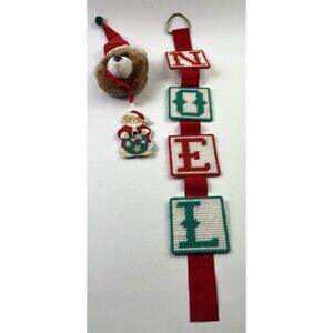 Vintage Mixed Lot of Plush Bear for Door Handle, Magnet Bear and Hanging NOEL